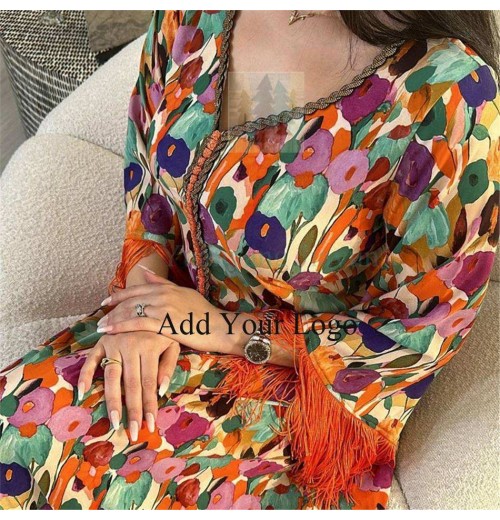 Muslim Printed Casual Women's Clothing Arab Robe Women