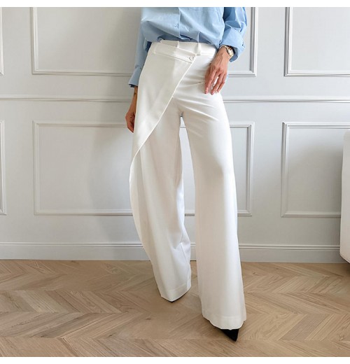 OUDINA Casual Asymmetrical High Waist Pants For Women Solid Elegant Women's Trousers Simple Women's Pants