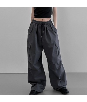 new trending casual loose wide leg pants high waist women's pants & trousers 2023 women clothing with big pockets