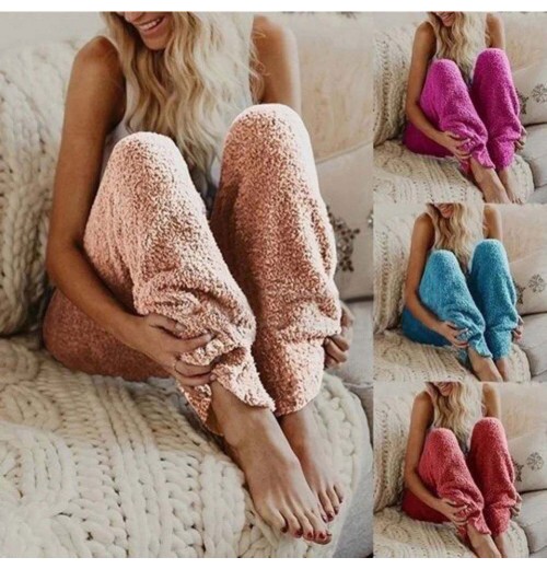 Lady Flannel Pants Women's Sleep Pajama Autumn Winter Warm Home Wear Casual Long Pant Pajamas Thick Trousers Sleepwear