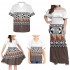 Polynesian Tribal Pattern Family Set 4pcs Hibiscus Women Bodycon Dress Summer Beach Men And Boys Shirt Gril Dress