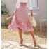 Women's Clothing With Straps Open And Irregular Fashion Chiffon Floral Casual Skirt