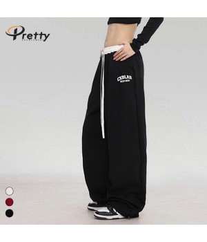 Lace-up Street Style Loose Pants Multi-color Hip Hop Fitness Wear High Waist Sports Pants Women Wide Leg New Jazz Dance Slacks