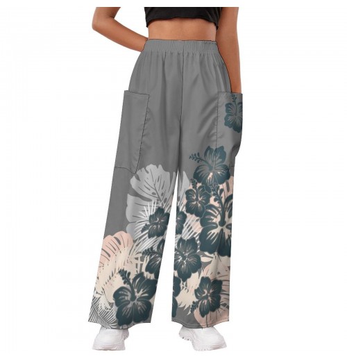 Custom Made High Waist Women's Pants & Trousers Samoan Puletasi Polynesian Traditional Tribal Design Long Palazzo Pants Trousers