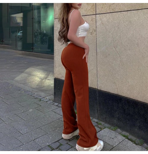 2024 spring and autumn wholesale straight casual pant wide leg Casual bell bottom pants women